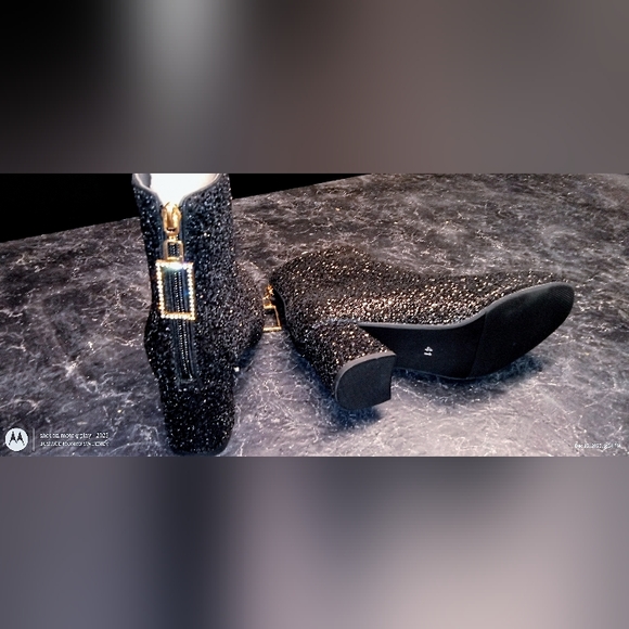 Beautiful HandCrafted Diamond Encrusted Italian Leather Dress Boots - Picture 2 of 2